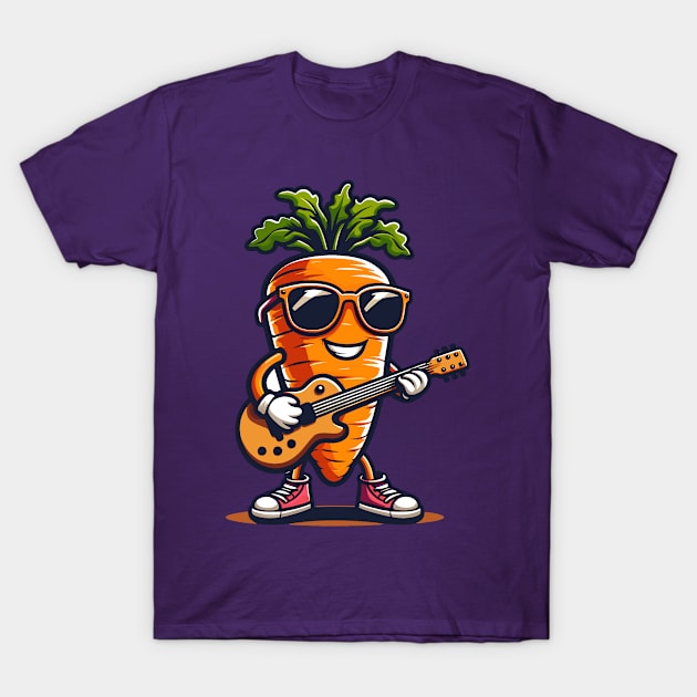 Carrot Playing Guitar T-Shirt by Graceful Designs